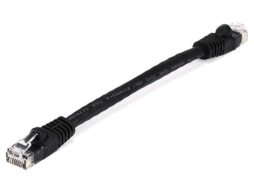 0.5FT 24AWG Cat5e 350MHz UTP Bare Copper Ethernet Network Cable - Black 0.5 Feet Black