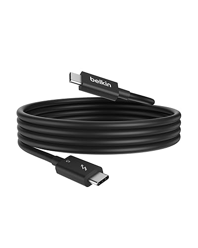 Belkin 3.3ft USB-C Thunderbolt 5 Cable w/ 240W Power Delivery, Bandwidth Boost Up to 120Gbps, 3x Faster Data Transfer, and 4K UHD Display Resolution - Intel-Certified Fast Charging USB-C Cable - Black
