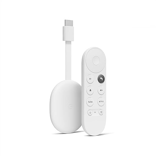 Google Chromecast with Google TV (4K)- Streaming Stick Entertainment with Voice Search - Watch Movies, Shows, and Live TV in 4K HDR - Snow Snow Google Chromecast + TV 4K