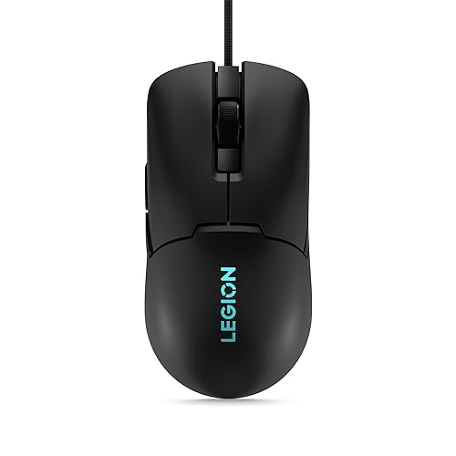 Lenovo Legion M300s RGB Wired Gaming Mouse - 8,000 DPI Adjustable Sensor, 6 Programmable Buttons & 20-Million Clicks Durability with Optimized Comfort (Black) Compact |Ambidextrous M300s Black
