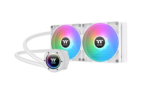 Thermaltake TH280 V2 ARGB Sync/AlO Liquid Cooler/Fan 140mm*2/PWM 500~1800 RPM/Mirror Waterblock/MB ARGB Sync Control/White, CL-W377-PL14SW-A