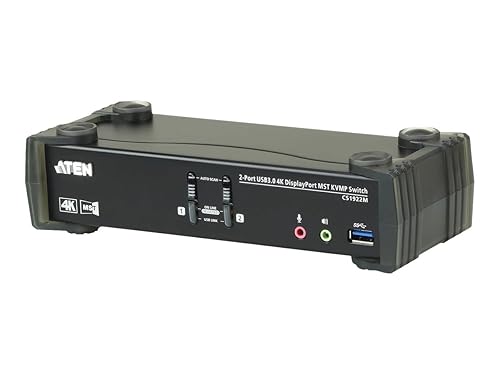 ATEN 2-Port USB 3.0 4K DisplayPort MST KVMP Switch (Cables Included)-TAA Compliant