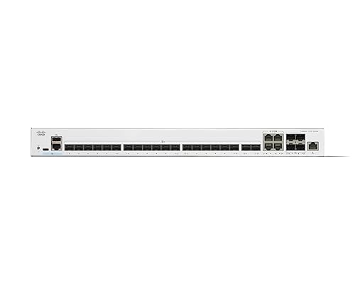 Cisco Catalyst 1300-24XS Managed Switch, 20 Port 10G SFP+, 4x10GE SFP+ Combo, Limited Lifetime Protection (C1300-24XS)