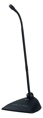 Shure MX418D/C Cardioid Condenser Microphone, 18 Gooseneck, Includes Desktop Base with 10' Cable, Logic Functions, Programmable Switch, LED Indicator, Snap-Fit Foam Windscreen 18 Gooseneck Cardioid Desktop Base