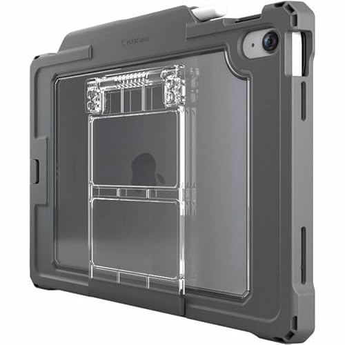 MAXCases Shield Extreme-X2 for iPad 10 10.9 w/3.5 mm Adapter and Locking Bezel (2022) (Black Bezel-Gray Case)