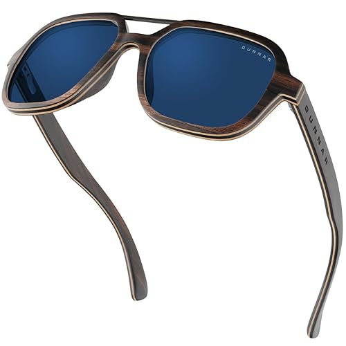 Gunnar Unisex's Humboldt Aviator Blue Light Blocking Glasses, Ebony, 54mm