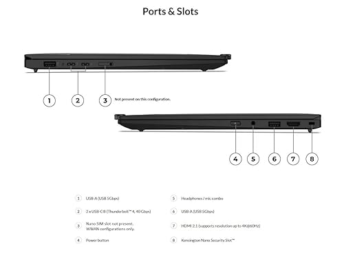 Lenovo Gen 13 ThinkPad X1 Carbon Laptop with Intel Core Ultra 7 258V Processor, 14 2.8K 2880x1800 OLED Non-Touch 500 nits 120Hz Display, Wi-Fi 7, 32GB RAM, 1TB SSD, FHD RGB/IR Cam, and Win 11 Pro