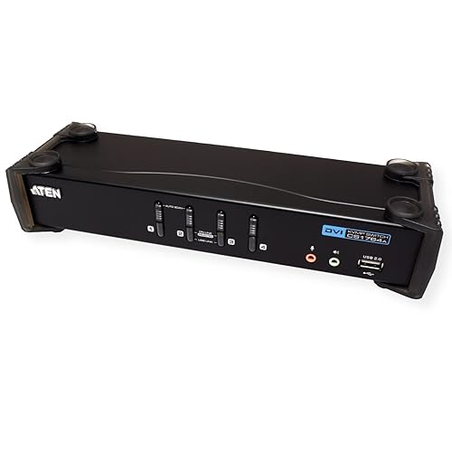 ATEN 4-Port USB 2.0 DVI KVMP Switch with Cables CS1764A (Black)