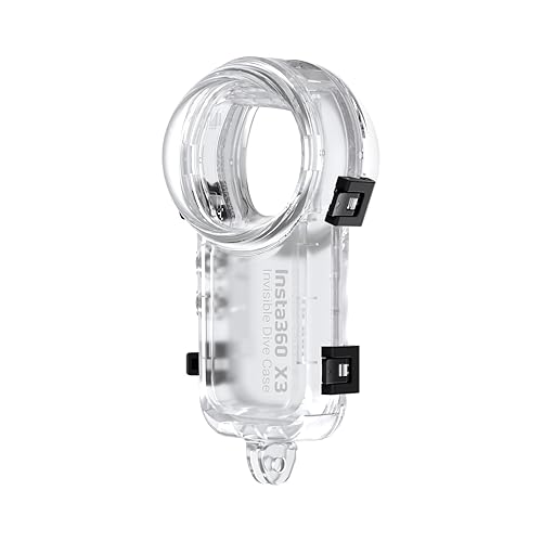 Insta360 X3 Black Underwater Camera Case, Polycarbonate (PC) & Acrylonitrile Butadiene Styrene (ABS), Waterproof to 50m, 131g, 3.3 x 3.3 x 6.1, Underwater Camera Mount