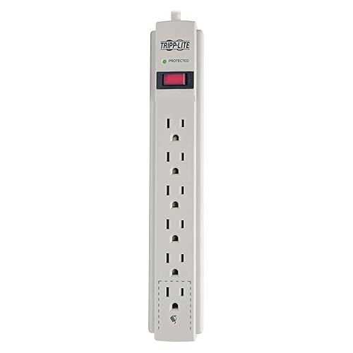 Tripp Lite TLP608TEL 6 Outlet RJ11 8-Feet Cord 990 Joules Surge Protector Strip 8ft Cord + TEL