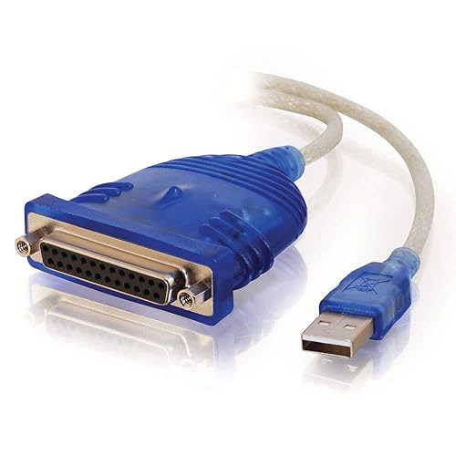 C2G 16899 USB To DB25 IEEE-1284 Parallel Printer Adapter Cable, 6 Feet