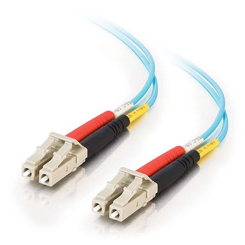 C2G 33045 OM3 Fiber Optic Cable - LC-LC 10Gb 50/125 Duplex Multimode PVC Fiber Cable, Aqua (3.3 Feet, 1 Meter)