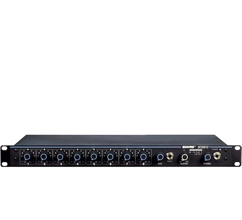 Shure SCM810 Eight Channel Automatic Microphone Mixer with IntelliMix, Adjustable EQ per Channel and 48V Phantom Power, Designed Specifically for Installed Sound Applications