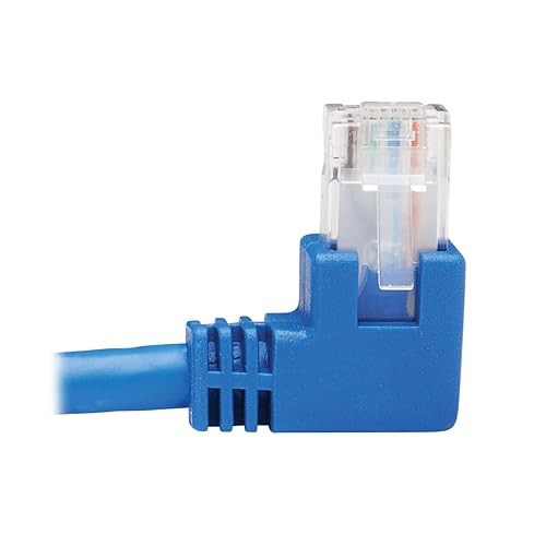 Tripp Lite Right Angle Cat6 Ethernet Cable, Gigabit Molded UTP Network Patch Cable, Blue, 15 ft. (N204-015-BL-RA)