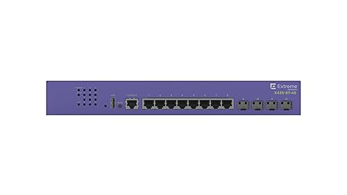 ExtremeSwitching X435-8T-4S Ethernet Switch - 8 Ports - Manageable - 2 Layer Supported - Modular - Twisted Pair, Optical Fiber - Wall Mountable, Rack-mountable - TAA Compliance