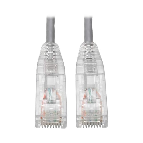 Tripp Lite Cat6 Gigabit Patch Cable, RJ45 M/M, Gigabit, Snagless, Molded, Slim, Gray, 3 ft. (N201-S03-GY) Gray 3 ft.