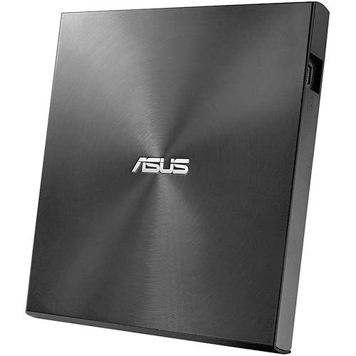 ASUS ZenDrive Black 13mm External 8X DVD/Burner Drive +/-RW with M-Disc Support, Compatible with Both Mac & Windows and Nero BackItUp for Android Devices (USB 2.0 & Type-C Cables Included) ZenDrive Black USB 2.0 + Type C