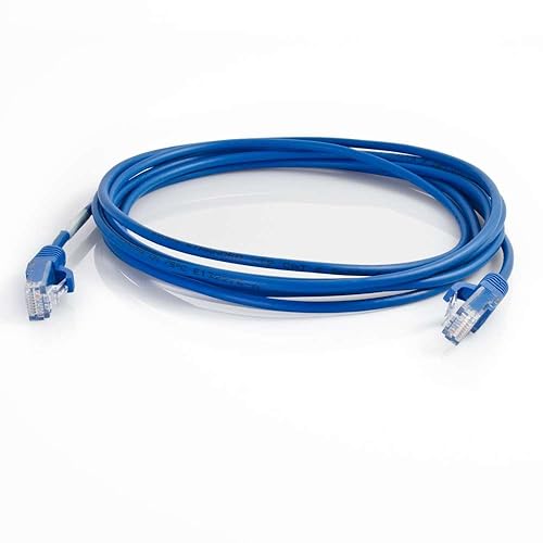 C2G 1071 C2G 6in Cat6 Snagless Unshielded (UTP) Slim Ethernet Network Patch Cable - Blue,0.5ft 0.5ft Blue