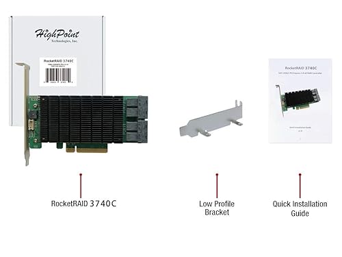 HighPoint Technologies RocketRAID 3740C PCIe 3.0 x8 16-Port 12Gb/s SAS RAID Controller (RR3740C)