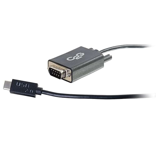 C2G 29470 USB 2.0 USB-C to DB9 Serial RS232 Adapter Cable, TAA Compliant, Black (3.28 Feet, 1 Meter)