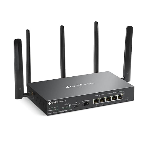 TP-Link ER706W-4G Omada 4G+ Cat6 AX3000 Gigabit VPN Gateway Router | Wi-Fi 6 AX3000 Dual Band with LTE | Supports Omada Mesh | Easy Set-up Wi-Fi 6 4G LTE Router