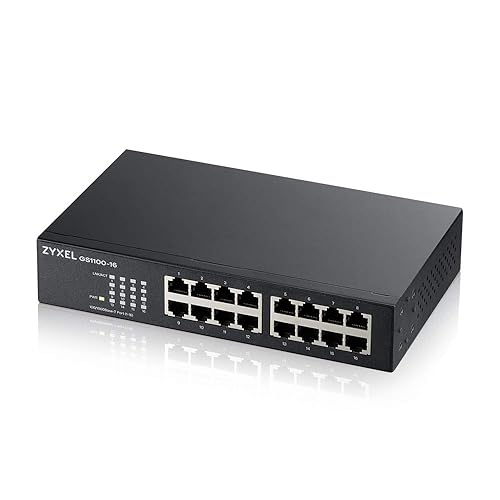 Zyxel 16-Port Gigabit Ethernet Unmanaged Switch - Fanless Design GS1100-16