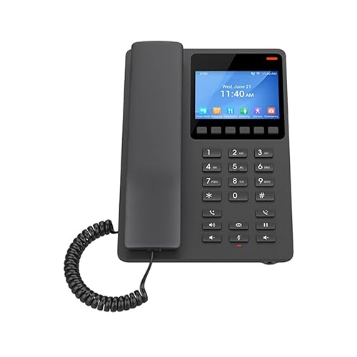 Grandstream GHP631W Desktop Hotel Phone, 3.5in Color LCD, PoE, Dual-Band WiFi 6, Black