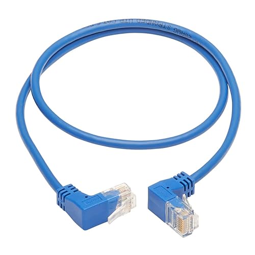 Tripp Lite Up/Down Angle Cat6 Ethernet Cable, Gigabit Molded Slim UTP Network Patch Cable, Blue, 2 ft. (N204-S02-BL-UD) Up/Down Angle 2-ft.