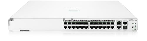 HPE Networking Instant On Switch Series 1960 24-Port Gb Smart-Managed Layer 2+ Ethernet Switch with PoE | 24x 1G | 2X 10GBase-T, 2X SFP+ | 20x CL4, 4X CL6 PoE 370W | Stackable | US Cord (JL807A#ABA)