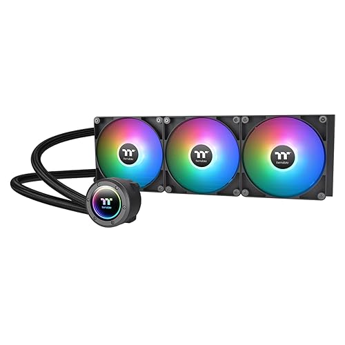 Thermaltake TH420 ARGB Sync V2 CPU Liquid Cooler/AlO Liquid Cooling/Fan 140mm*3/PWM 500~2000 RPM/Mirror Waterblock/MB ARGB Sync Control, CL-W376-PL14SW-A ARGB V2 420mm Black