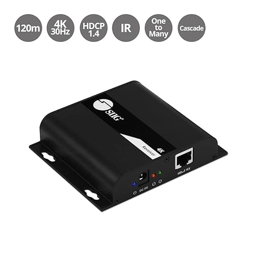 SIIG 4K HDMI Extender Over IP CAT5e/6/7 Ethernet, Up to 394 Feet- Receiver ONLY (CE-H25E11-S2)