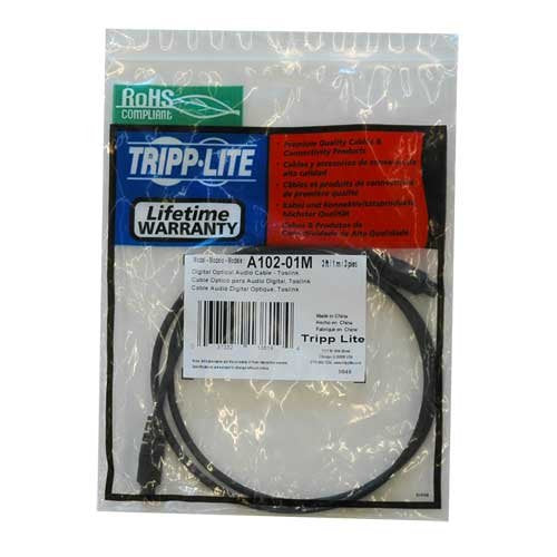 Tripp Lite Toslink Digital Optical SPDIF Audio Cable, 1M (3-Feet) (A102-01M) 1 meter