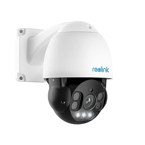 Reolink 4K PTZ PoE Security Camera Outdoor, PoE IP Security Video Surveillance with Spotlights, 360° Pan 90° Tilt, 5X Optical Zoom, Auto Tracking, Color Night Vision, Two Way Audio, RLC-823A