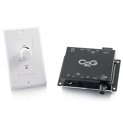 C2G 40914 Compact Amplifier with External Volume Control, TAA Compliant 30W