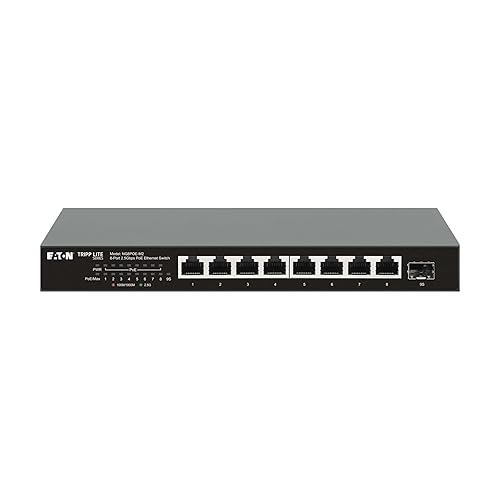 Tripp Lite 2.5 Gbps 8-Port Desktop Unmanaged Gigabit Ethernet Network Switch with PoE+, 100W, Metal Enclosure, Plug-and-Play, TAA Compliant, Wall Mount Option, Status LEDs, 3-Year Warranty (NG8POE-M2) 2.5 Gbps / PoE+ 8-Ports