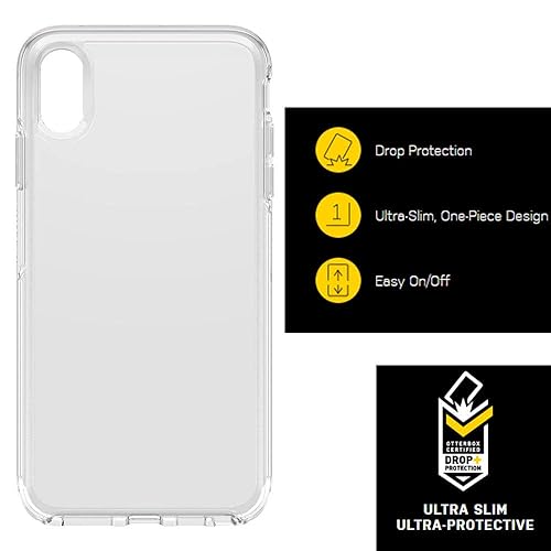 OtterBox iPhone Xs Max Symmetry Series Case - CLEAR, ultra-sleek, wireless charging compatible, raised edges protect camera & screen