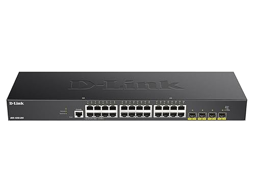 D-Link Ethernet Switch, 28 Port Smart Managed Gigabit Ethernet w/ 4 10G SFP+ Ports Uplink, Business Network 6kV Surge Protection (DGS-1250-28X-6KV)
