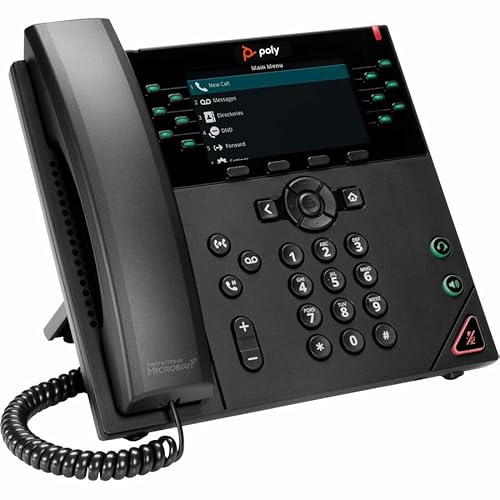 Poly VVX 450 12-Line IP Phone and PoE-Enabled - Corded - Corded - Wall Mountable, Desktop - Black - VoIP - 4.3 - 2 x Network (RJ-45) - PoE Ports