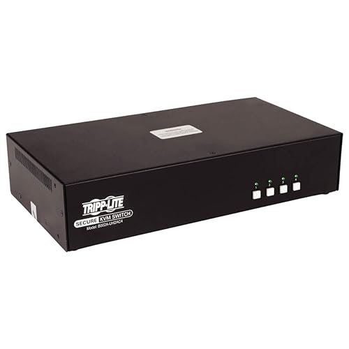 Tripp Lite Secure KVM Switch 4-Port Dual-Monitor HDMI 4K NIAP CAC PP3.0 TAA (B002A-UH2AC4)