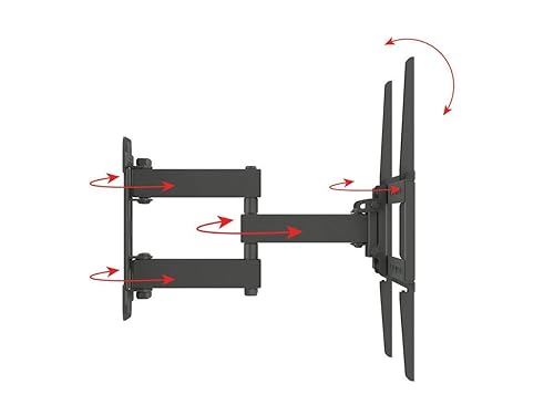 Monoprice Commercial Series Full-Motion Articulating TV Wall Mount Bracket for TVs 37in to 70in Max Weight 99lbs VESA Patterns Up to 600x400 Rotating, Black
