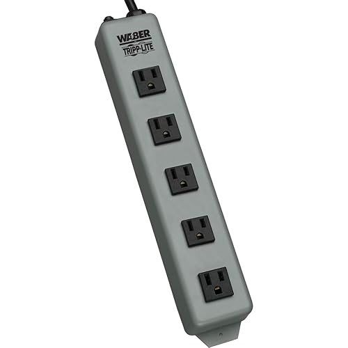 602 5out Pwr Strip Nema 5-15r 15a 120vac 6ft Circuitbk Life Warr 5 Outlet, 6ft Cord