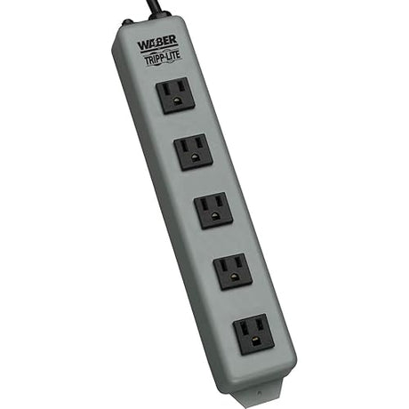 602 5out Pwr Strip Nema 5-15r 15a 120vac 6ft Circuitbk Life Warr 5 Outlet, 6ft Cord
