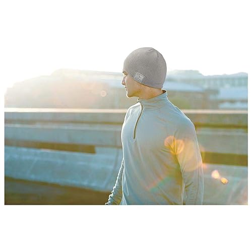 ILIVE Bluetooth Wireless Knit Stocking Beanie with Microphone, Gray