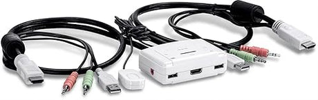 TRENDnet 2-Port HDMI KVM Switch, Control 2 Computers with One Set of Console Controls, Full HD 1080P, HDMI and 3.5 mm Analog Audio, Monitor Switch, Windows and Mac KVM Switch Software, White, TK-215I 2 Port Kit HDMI
