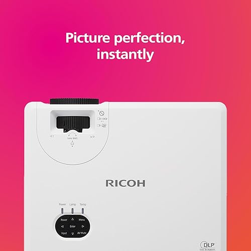 RICOH PJ WXL5860 Compact DLP Laser Projector | Bright 4,700 Lumens | Standard Throw | 30-300 Screen Size | Vertical Lens Shift | 360° Installation | Up to 20k hours | 2x 8W Stereo Speakers | 2x HDMI