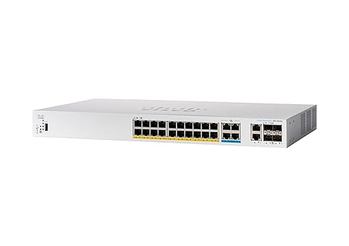 Cisco Catalyst 1300-24MGP-4X Managed Switch, 16 Port GE, 8 Port 2.5GE, PoE, 4x10GE SFP+, Limited Lifetime Protection (C1300-24MGP-4X)