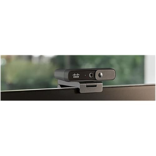 CISCO Designed Cisco Desk Camera 4K in Carbon Black with up to 4K Ultra HD Video, Dual Microphones, Low-Light Performance, 1-Year Limited Hardware Warranty (CD-DSKCAM-C-US)