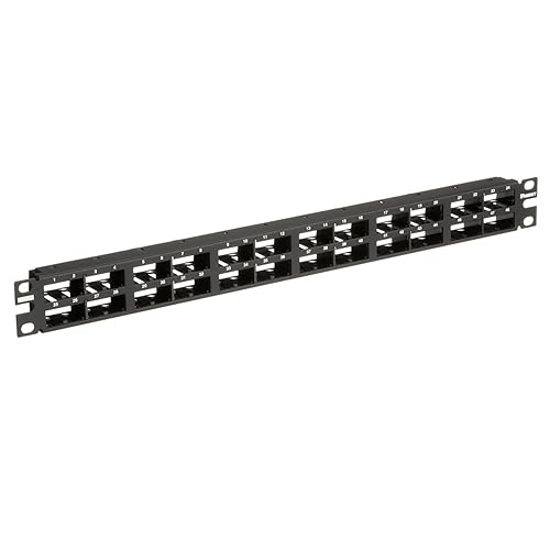 Panduit CPP48HDEWBL 48-Port Flat High-Density Enhanced Labeling Patch Panel, Black