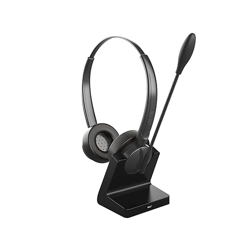 ADESSO Xtream P400 Wireless Multimedia Headset with Charging Dock - Bluetooth 5.0, 14Hrs Talk & Listen Time