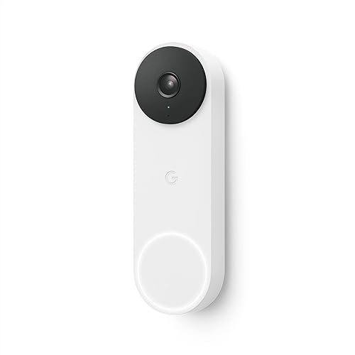 Google Nest Doorbell (Wired, 2nd Gen) - Wired Video Doorbell Camera - Doorbell Security Camera - Snow Nest Doorbell - Wired Snow